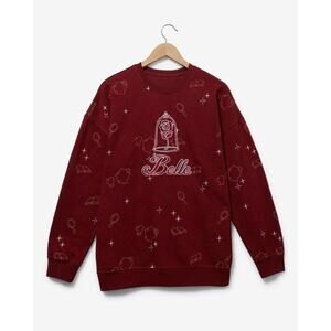 Boxlunch Disney Beauty And The Beast Belle Embroidered Sweatshirt Topographic XS
